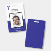 青と白の医療施設の写真名 バッジ (正面＆裏面)