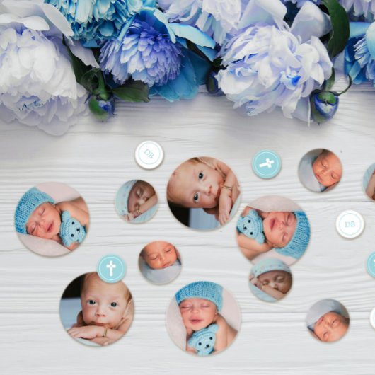 青と白の十字架 – 写真 – バプテスマ コンフェッティ