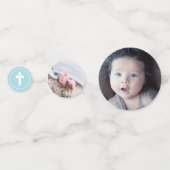 青と白の十字架 – 写真 – バプテスマ コンフェッティ (正面)