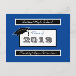 青と白の卒業はがき ポストカード