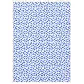 青と白の卒業キャップが空中に揺れ テーブルクロス (正面)