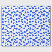 青と白の卒業キャップが空中に揺れ ラッピングペーパー (フラット)