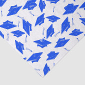 青と白の卒業キャップが空中に揺れ 薄葉紙 (詳細)