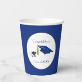 青と白の卒業パーティー紙杯 紙コップ (裏面)