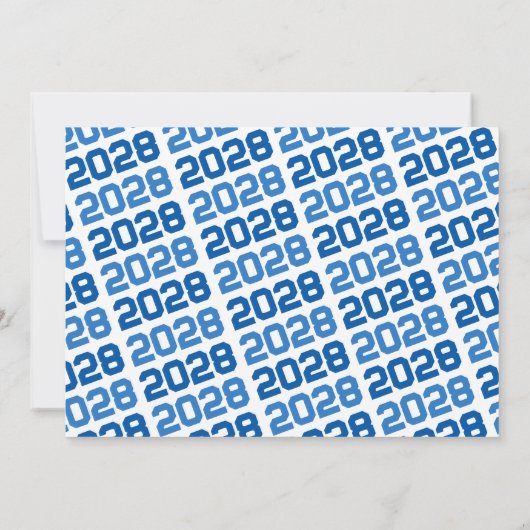 青と白の卒業写真のお知らせ 招待状 (裏面)