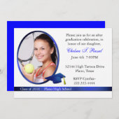 青と白の卒業写真パーティの招待状 招待状 (正面/裏面)