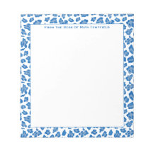 青と白の名門私立校風のアニマルプリント