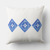 青と白の地中海のタイル大屋外 アウトドアクッション (裏面)