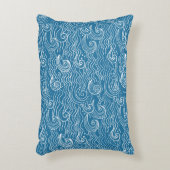 青と白の夏の海波 アクセントクッション (正面(垂直))