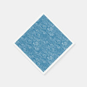 青と白の夏の海波 スタンダードカクテルナプキン (角)