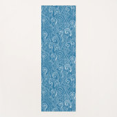 青と白の夏の海波 ヨガマット (正面)