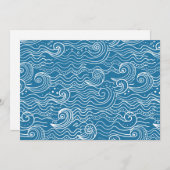 青と白の夏の海波 案内状 (正面/裏面)