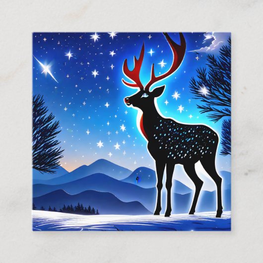 青と白の夜空は星でいっぱいだ、ディー スクエア名刺 (正面)