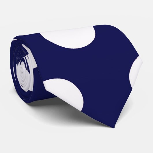 青と白の大きな水玉模様ネクタイ ネクタイ (ロール)