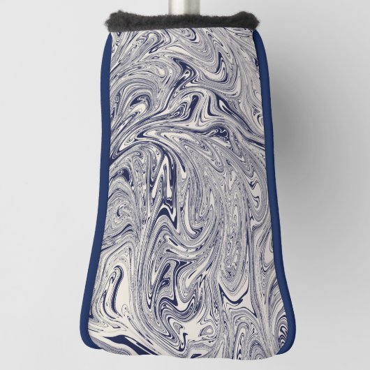 青と白の大理石の旋回 ゴルフヘッドカバー (回転90)