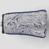 青と白の大理石の旋回 ゴルフヘッドカバー (正面)