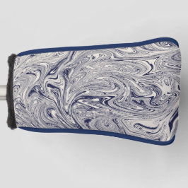 青と白の大理石の旋回 ゴルフヘッドカバー