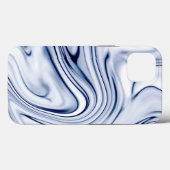 青と白の大理石の渦巻き効果 Case-Mate iPhoneケース (裏面 (横))