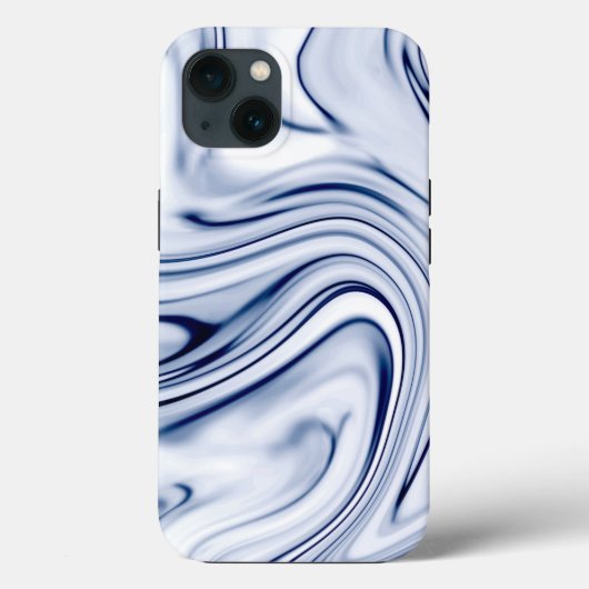 青と白の大理石の渦巻き効果 Case-Mate iPhoneケース (裏面)