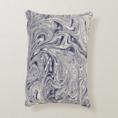 青と白の大理石の渦 アクセントクッション (裏面(縦))