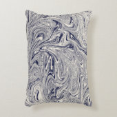 青と白の大理石の渦 アクセントクッション (正面(垂直))