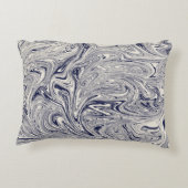 青と白の大理石の渦 アクセントクッション (裏面)