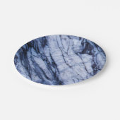 青と白の大理石の石のロックスワールシモダンック ペーパープレート (アングル)