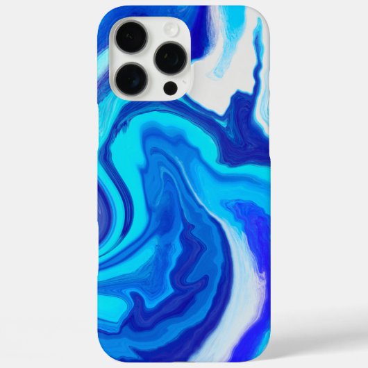青と白の大理石スプラッシュ絵を描iPhoneケース Case-Mate iPhoneケース (裏面)