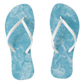 青と白の大理石スワール抽象芸術 ビーチサンダル (ソール)