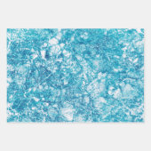 青と白の大理石テクスチャ ラッピングペーパーシート (正面3)