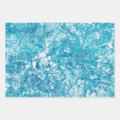 青と白の大理石テクスチャ ラッピングペーパーシート (正面2)