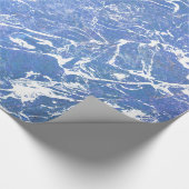 青と白の大理石抽象デザイン ラッピングペーパー (コーナー)