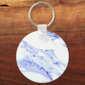 青と白の大理石 キーホルダー (正面)