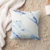 青と白の大理石 クッション (ブランケット)