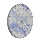 青と白の大理石 ダーツボード (正面左)