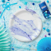 青と白の大理石 ペーパープレート (パーティー)