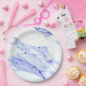 青と白の大理石 ペーパープレート (パーティー)