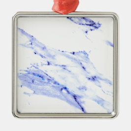 青と白の大理石 メタルオーナメント