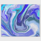 青と白の大理石 ラッピングペーパー (フラット)