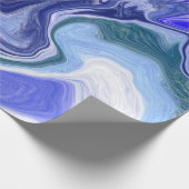 青と白の大理石 ラッピングペーパー (角)