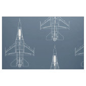 青と白の大規模トップビューF-16青 ファブリック (ファットクウォーター)