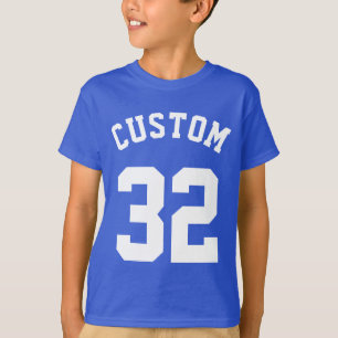 青と白の子供   Sports Jerseyデザイン Tシャツ