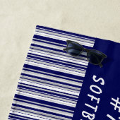 青と白の学校卒業パーソナライズされた ビーチタオル (インサイチュ)