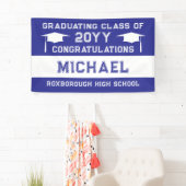 青と白の学色卒業 横断幕 (インサイチュ)