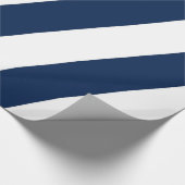 青と白の対角線のストライプ ラッピングペーパー (角)