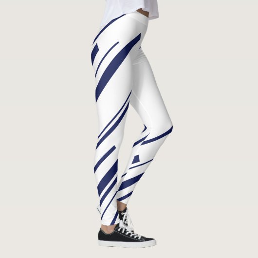 青と白の対角線 レギンス (右)