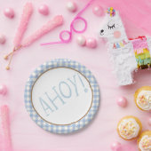 青と白の少年ベビー ペーパープレート (パーティー)