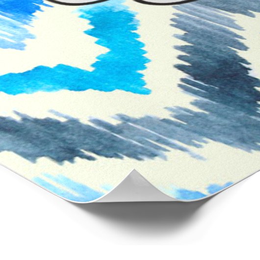 青と白の山形の勇気付けられる ポスター (角)