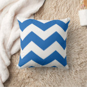 青と白の山形の枕 クッション (ブランケット)