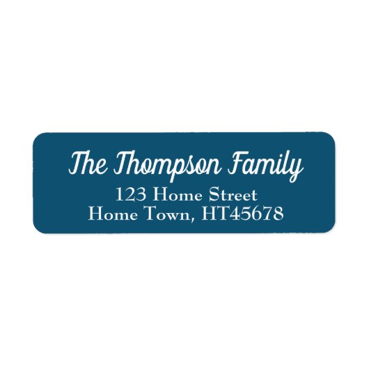 青と白の差出人住所 ラベル (正面)